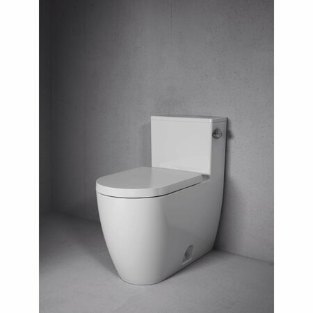 Duravit Two-Piece Toilet Me By Starck Siphon Jet, 1.32 gpf, Siphon Jet, Elongated, White Alphin 2171010000